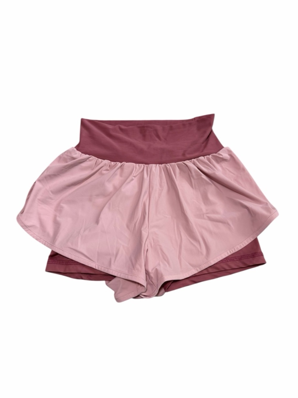 ZYIA Active‎ Women's Active Muted "It's A Mood" Layered Shorts | Pink | Small